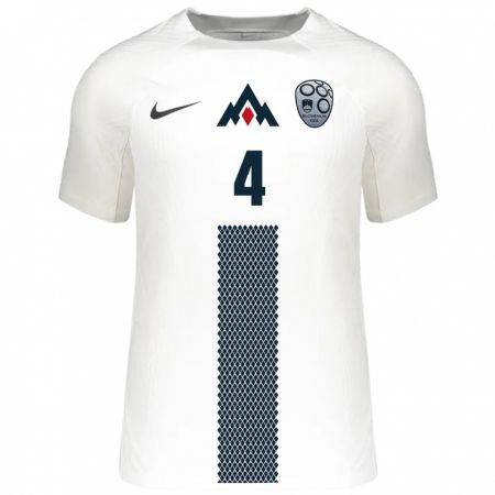 Kandiny Hombre Camiseta Eslovenia Mark Kerin #4 Blanco 1ª Equipación 24-26 La Camisa México