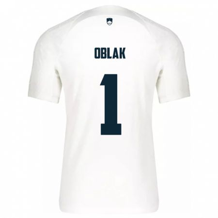 Kandiny Hombre Camiseta Eslovenia Jan Oblak #1 Blanco 1ª Equipación 24-26 La Camisa México