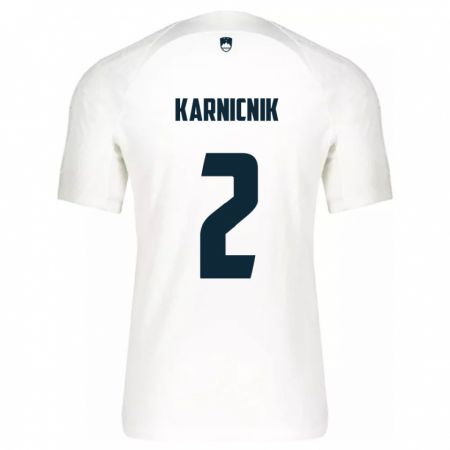 Kandiny Hombre Camiseta Eslovenia Zan Karnicnik #2 Blanco 1ª Equipación 24-26 La Camisa México