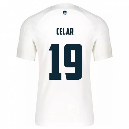 Kandiny Hombre Camiseta Eslovenia Zan Celar #19 Blanco 1ª Equipación 24-26 La Camisa México