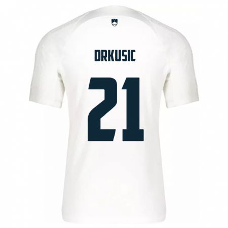 Kandiny Heren Slovenië Vanja Drkusic #21 Wit Thuisshirt Thuistenue 24-26 T-Shirt