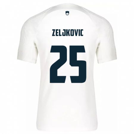 Kandiny Hombre Camiseta Eslovenia Adrian Zeljkovic #25 Blanco 1ª Equipación 24-26 La Camisa México