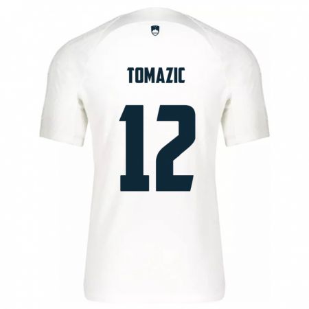 Kandiny Heren Slovenië Lukas Tomazic #12 Wit Thuisshirt Thuistenue 24-26 T-Shirt België