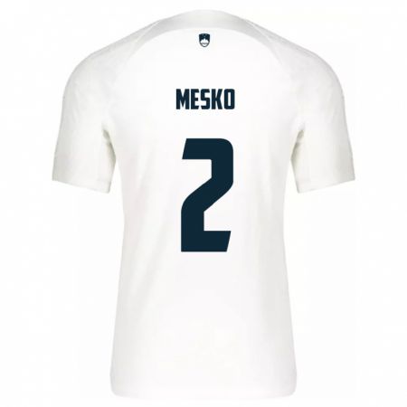 Kandiny Hombre Camiseta Eslovenia Zan Mesko #2 Blanco 1ª Equipación 24-26 La Camisa México