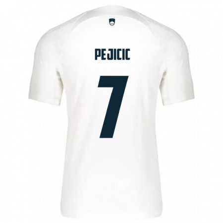 Kandiny Hombre Camiseta Eslovenia David Pejičić #7 Blanco 1ª Equipación 24-26 La Camisa México