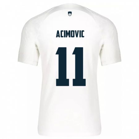 Kandiny Heren Slovenië Mateo Acimovic #11 Wit Thuisshirt Thuistenue 24-26 T-Shirt België