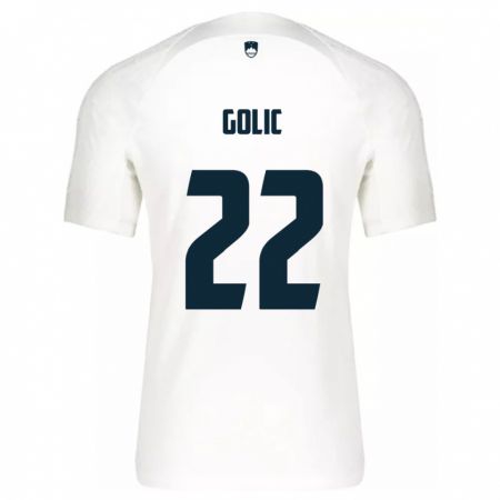 Kandiny Hombre Camiseta Eslovenia Tilen Golic #22 Blanco 1ª Equipación 24-26 La Camisa México