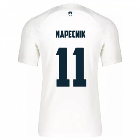 Kandiny Heren Slovenië Gal Napecnik #11 Wit Thuisshirt Thuistenue 24-26 T-Shirt