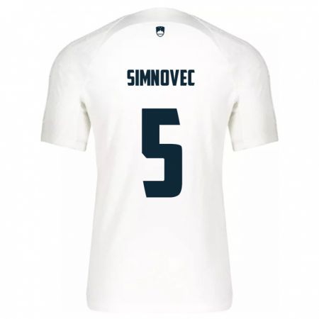 Kandiny Hombre Camiseta Eslovenia Matevz Simnovec #5 Blanco 1ª Equipación 24-26 La Camisa México