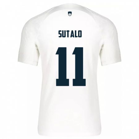 Kandiny Hombre Camiseta Eslovenia Aleksej Sutalo #11 Blanco 1ª Equipación 24-26 La Camisa México