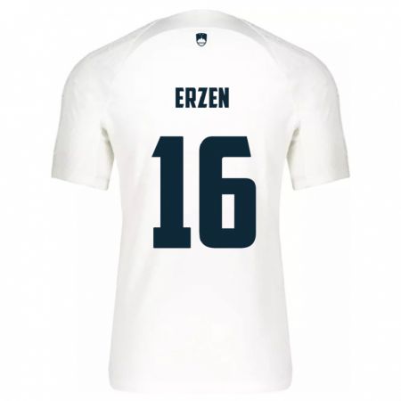 Kandiny Hombre Camiseta Eslovenia Kaja Eržen #16 Blanco 1ª Equipación 24-26 La Camisa México