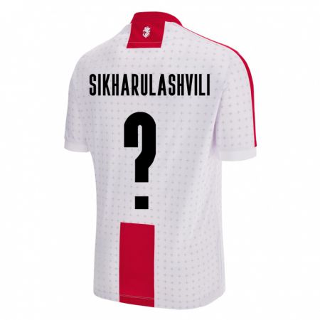 Kandiny Hombre Camiseta Georgia Nika Sikharulashvili #0 Blanco 1ª Equipación 24-26 La Camisa