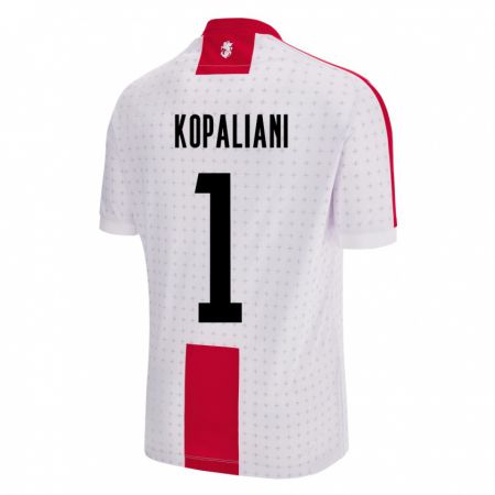 Kandiny Herren Georgien Soso Kopaliani #1 Weiß Heimtrikot Trikot 24-26 T-Shirt Österreich