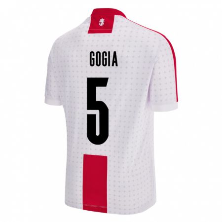 Kandiny Hombre Camiseta Georgia Gigi Gogia #5 Blanco 1ª Equipación 24-26 La Camisa