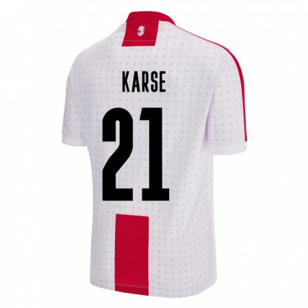 Kandiny Hombre Camiseta Georgia Karse #21 Blanco 1ª Equipación 24-26 La Camisa