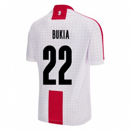 Kandiny Hombre Camiseta Georgia Davit Bukia #22 Blanco 1ª Equipación 24-26 La Camisa