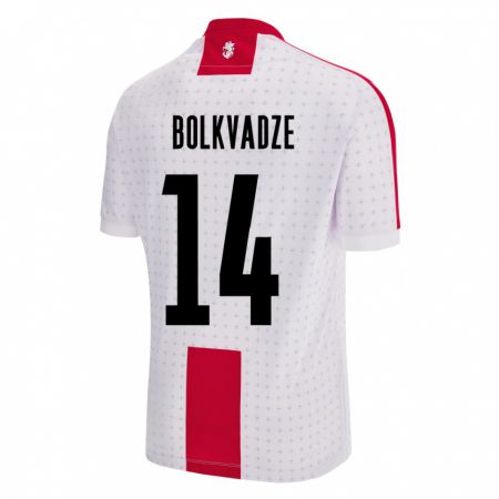 Kandiny Hombre Camiseta Georgia Anastasia Bolkvadze #14 Blanco 1ª Equipación 24-26 La Camisa