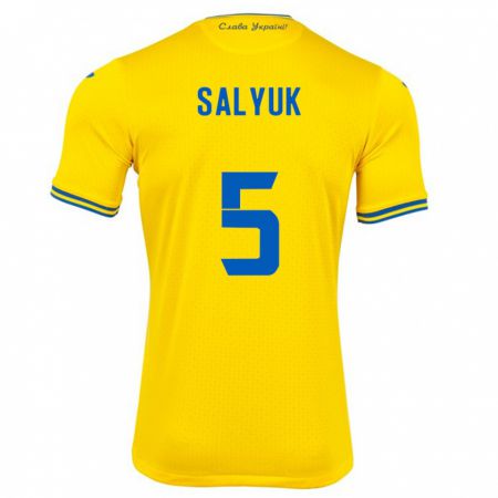 Kandiny Heren Oekraïne Volodymyr Salyuk #5 Geel Thuisshirt Thuistenue 24-26 T-Shirt België