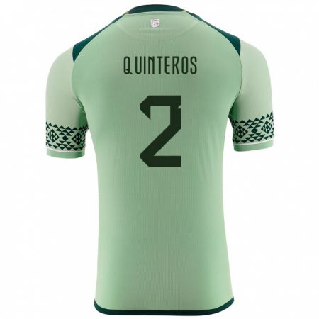 Kandiny Hombre Camiseta Bolivia Jairo Quinteros #2 Verde Claro 1ª Equipación 24-26 La Camisa México