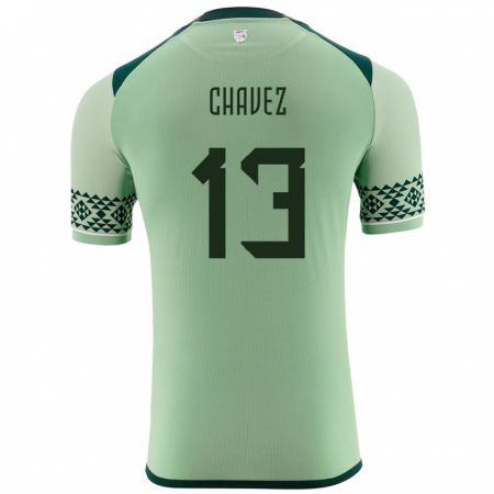 Kandiny Hombre Camiseta Bolivia Lucas Chávez #13 Verde Claro 1ª Equipación 24-26 La Camisa México