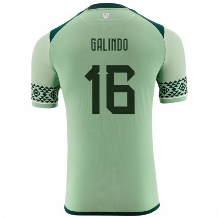 Kandiny Hombre Camiseta Bolivia Matías Galindo #16 Verde Claro 1ª Equipación 24-26 La Camisa México