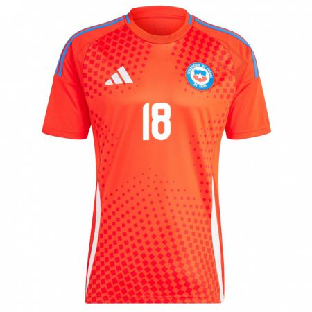 Kandiny Hombre Camiseta Chile Camila Sáez #18 Rojo 1ª Equipación 24-26 La Camisa