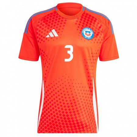 Kandiny Hombre Camiseta Chile Iván Román #3 Rojo 1ª Equipación 24-26 La Camisa