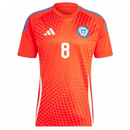 Kandiny Herren Chile Alexander Aravena #8 Rot Heimtrikot Trikot 24-26 T-Shirt Österreich