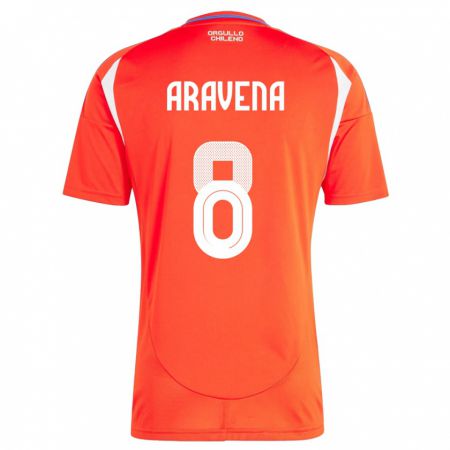 Kandiny Herren Chile Alexander Aravena #8 Rot Heimtrikot Trikot 24-26 T-Shirt Österreich