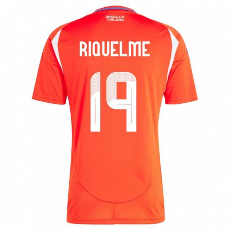 Kandiny Uomo Maglia Cile Benjamín Riquelme #19 Rosso Kit Gara Home 24-26 Maglietta