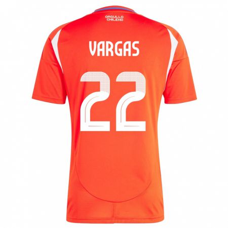 Kandiny Heren Chili Diego Vargas #22 Rood Thuisshirt Thuistenue 24-26 T-Shirt België