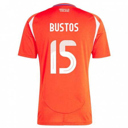 Kandiny Uomo Maglia Cile Melissa Bustos #15 Rosso Kit Gara Home 24-26 Maglietta