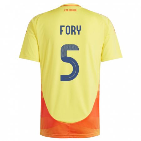 Kandiny Hombre Camiseta Colombia Jimer Fory #5 Amarillo 1ª Equipación 24-26 La Camisa México