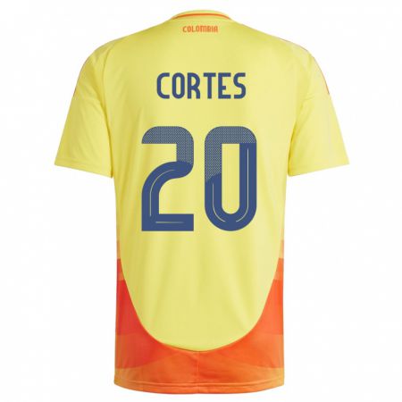 Kandiny Heren Colombia Óscar Cortés #20 Geel Thuisshirt Thuistenue 24-26 T-Shirt België