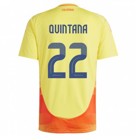 Kandiny Heren Colombia Breiner Quintana #22 Geel Thuisshirt Thuistenue 24-26 T-Shirt