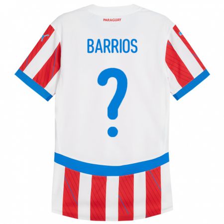 Kandiny Heren Paraguay Fabio Barrios #0 Wit Rood Thuisshirt Thuistenue 24-26 T-Shirt België