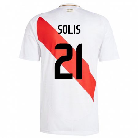 Kandiny Hombre Camiseta Perú Renato Solís #21 Blanco 1ª Equipación 24-26 La Camisa