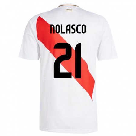 Kandiny Uomo Maglia Perù Jeferson Nolasco #21 Bianco Kit Gara Home 24-26 Maglietta