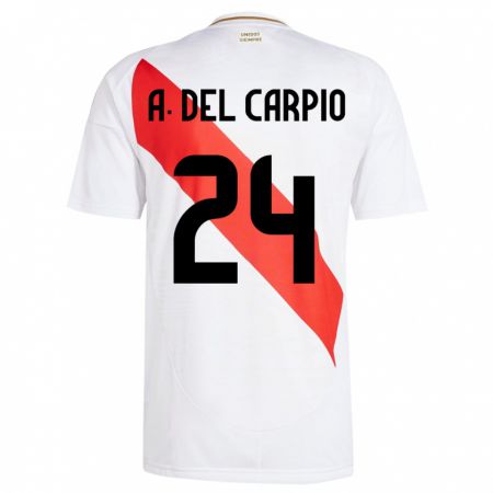 Kandiny Uomo Maglia Perù Annie Del Carpio #24 Bianco Kit Gara Home 24-26 Maglietta