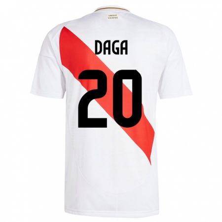 Kandiny Uomo Maglia Perù Azucena Daga #20 Bianco Kit Gara Home 24-26 Maglietta