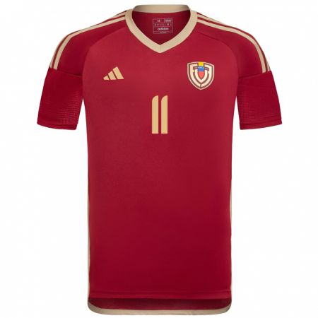 Kandiny Hombre Camiseta Venezuela Darwin Machís #11 Borgoña 1ª Equipación 24-26 La Camisa México