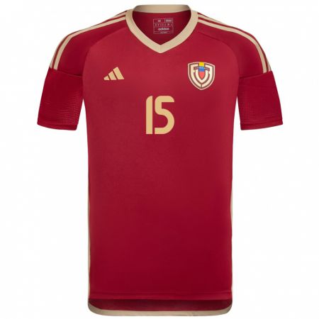 Kandiny Hombre Camiseta Venezuela Cesar Da Silva #15 Borgoña 1ª Equipación 24-26 La Camisa México