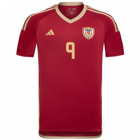 Kandiny Hombre Camiseta Venezuela Joemar Guarecuco #9 Borgoña 1ª Equipación 24-26 La Camisa México