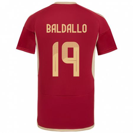 Kandiny Hombre Camiseta Venezuela Micheel Baldallo #19 Borgoña 1ª Equipación 24-26 La Camisa México