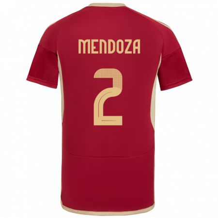 Kandiny Hombre Camiseta Venezuela Rafanny Mendoza #2 Borgoña 1ª Equipación 24-26 La Camisa