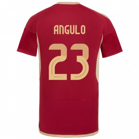 Kandiny Uomo Maglia Venezuela Gabriela Angulo #23 Borgogna Kit Gara Home 24-26 Maglietta