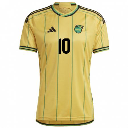 Kandiny Heren Jamaica Denzel Mckenzie #10 Geel Thuisshirt Thuistenue 24-26 T-Shirt België