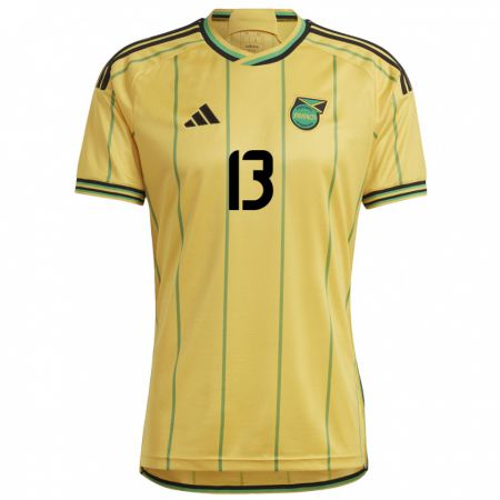 Kandiny Heren Jamaica Chris-Ann Chambers #13 Geel Thuisshirt Thuistenue 24-26 T-Shirt België