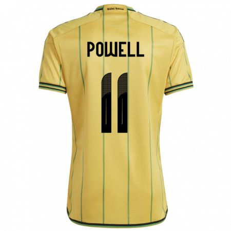 Kandiny Uomo Maglia Giamaica Destiny Powell #11 Giallo Kit Gara Home 24-26 Maglietta