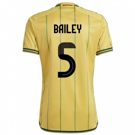 Kandiny Uomo Maglia Giamaica Jade Bailey #5 Giallo Kit Gara Home 24-26 Maglietta